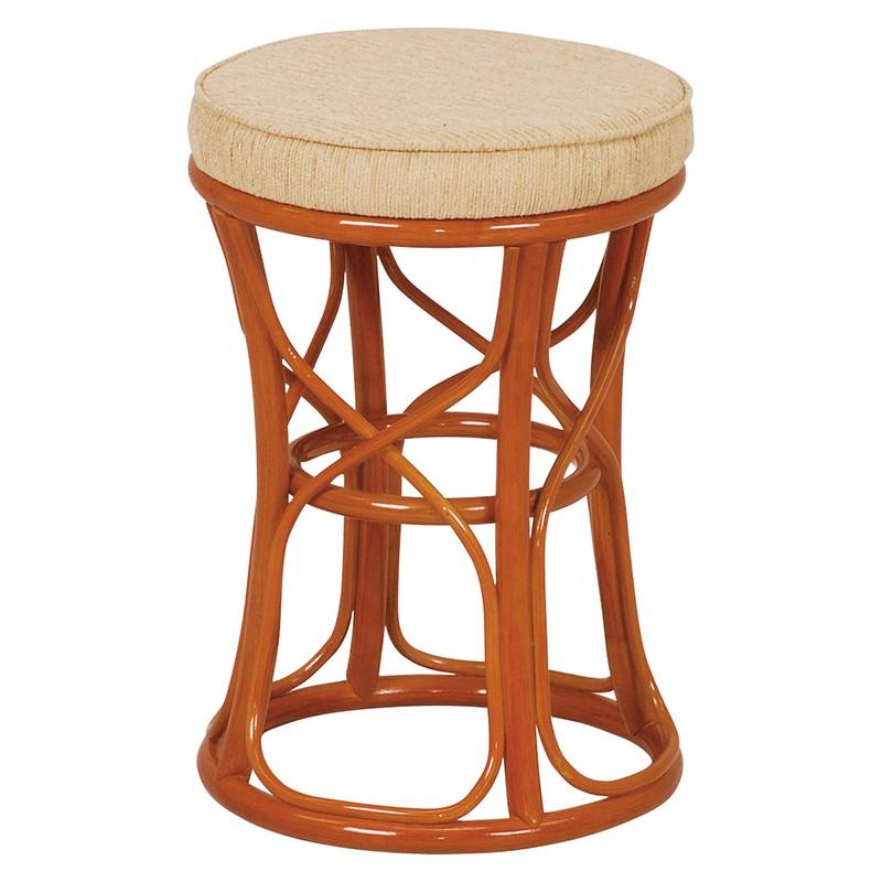 4個セット 籐スツール 丸型 丸椅子 コンパクト イス 椅子 いす チェアー 木製 おしゃれ いす イス 腰掛け ブラウン 茶 RH-773NA | 