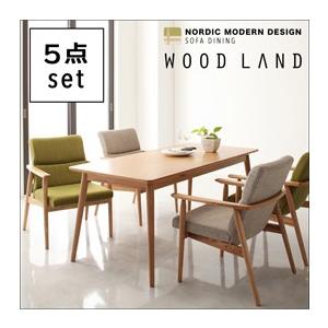 天然木北欧スタイルソファダイニング ウッドランド ダイニング5点セット ダイニングテーブルセット ダイニングセット 040104867 | 