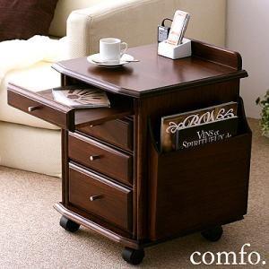 コンセントつき 天然木 ベッドサイドテーブル comfo コンフォ 桐 ベッドテーブル  040106013 | 