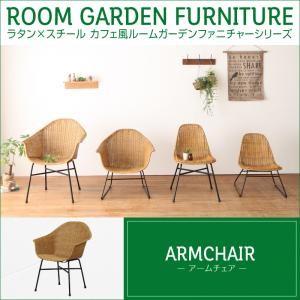 ラタン×スチール カフェ風ルームガーデンファニチャーシリーズ Neith ネイス アームチェア単品 食卓イス ダイニングチェアー 食卓椅子  040601285 | 