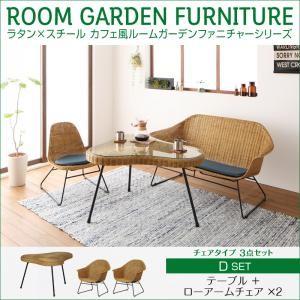 ルームガーデン ネイス セットD テーブル+ローアームチェア×２ ガラステーブル ダイニングテーブルセット ダイニングセット 040601294 | 