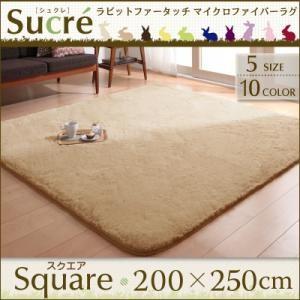 ラビットファータッチマイクロファイバーラグ Sucre シュクレ スクエア(長方形)200×250cm 絨毯マット カーペット  040701169 | 