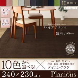 10色から選べる!撥水・防汚・防ダニ・抗菌・防炎・制電機能付きダイニングラグ placious プラシャス 240×330cm ダイニングマット カーペット  040702201 | 