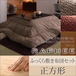 ざっくり素材のこたつ布団セット RAPHEE ラフィ 掛け・ふっくら敷き布団セット 正方形 炬燵布団 コタツ布団  040702469 | 