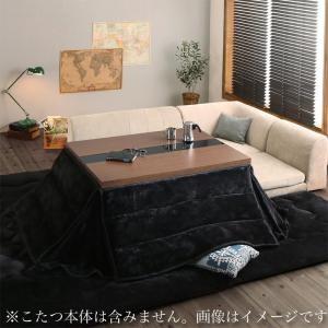 ふんわりなめらか防ダニフランネル　「ダブルで暖か」省スペースこたつ掛け敷き布団2点セット　4尺長方形(80×120cm)天板対応 | 