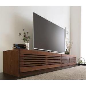 完成品 ルーバーデザインテレビボード 幅210cm テレビ台 ローボード テレビラック Suare スアレ 天然木 TV台 | 