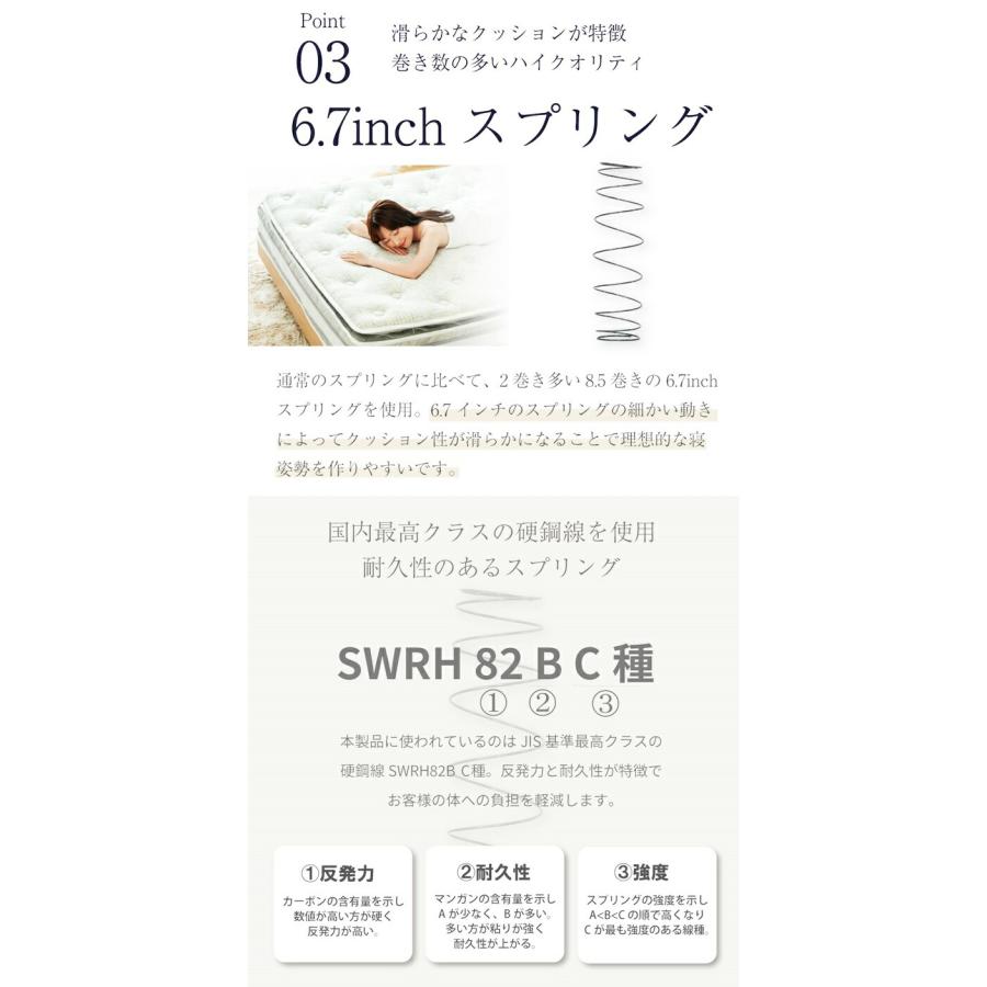 マットレス セミダブルサイズ キープ（ハード）日本製 ポケットコイル マットレス単品 極厚ピロートップ 高弾性ウレタン 国産 おしゃれ イエロー/オレンジ | ブランド登録なし | 08