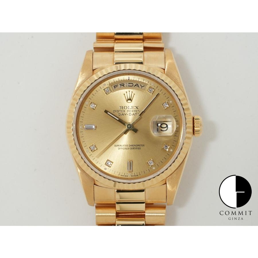 ロレックス デイデイト36 Ref.18238A イエローゴールド シャンパンx10Pダイヤ文字盤 | デイデイト
