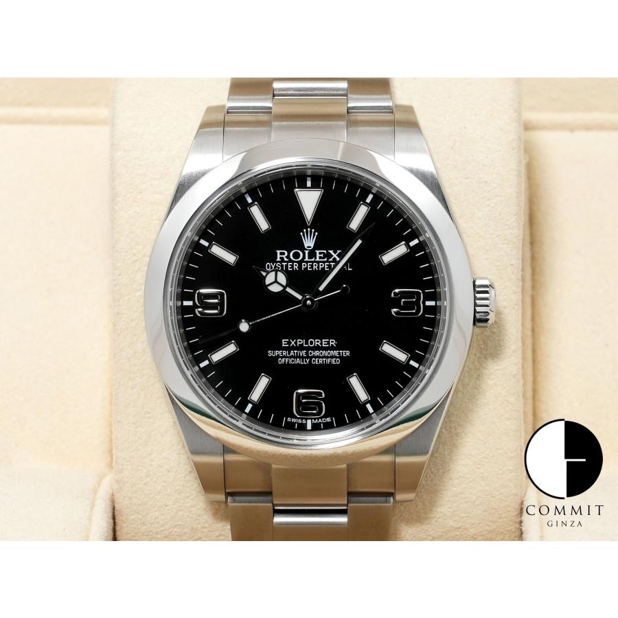 ロレックス エクスプローラーI 鏡面ブラックアウト Ref.214270 ステンレススチール ブラック文字盤 オイスターブレスレット | エクスプローラー（ROLEX）