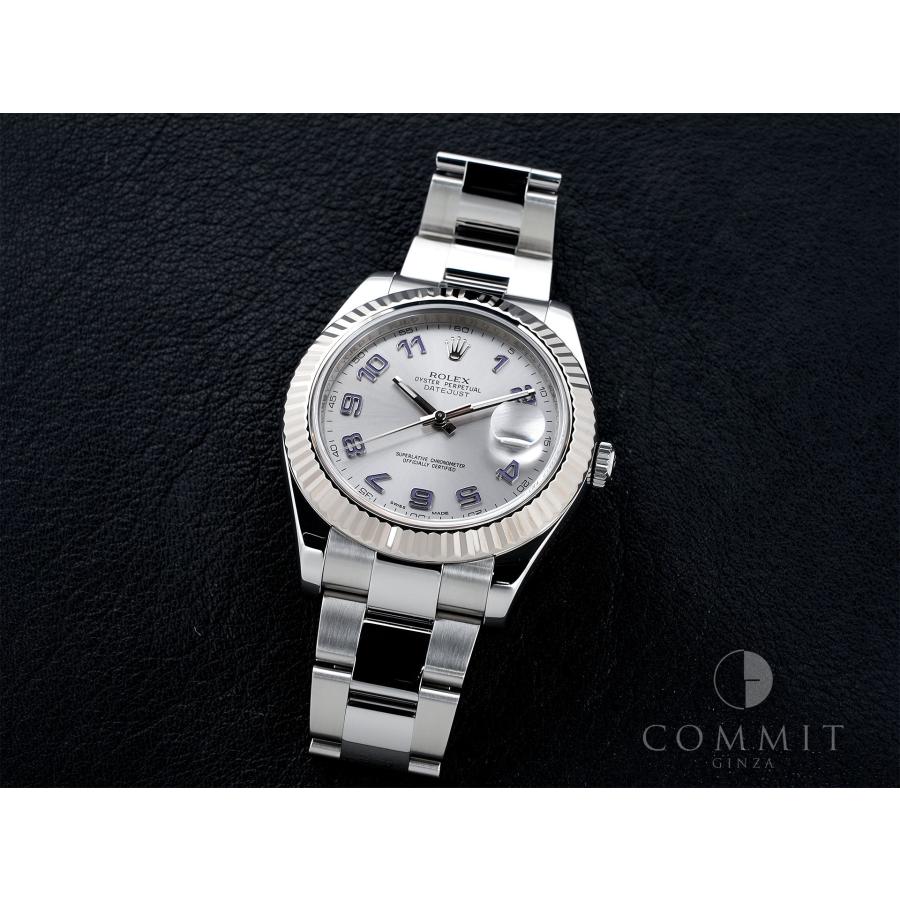 ロレックス デイトジャストII Ref.116334 ステンレススチール/ホワイトゴールド シルバーブルーアラビア文字盤 オイスターブレスレット | デイトジャスト | 10
