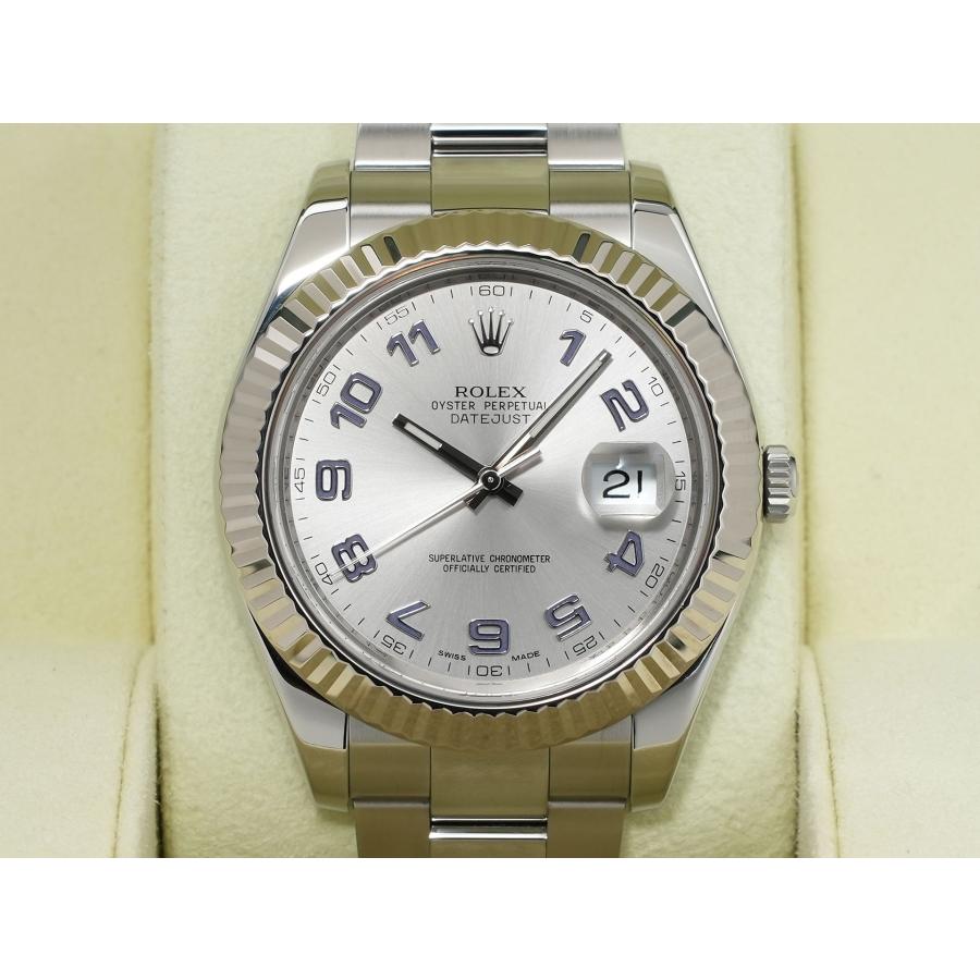 ロレックス デイトジャストII Ref.116334 ステンレススチール/ホワイトゴールド シルバーブルーアラビア文字盤 オイスターブレスレット | デイトジャスト | 01