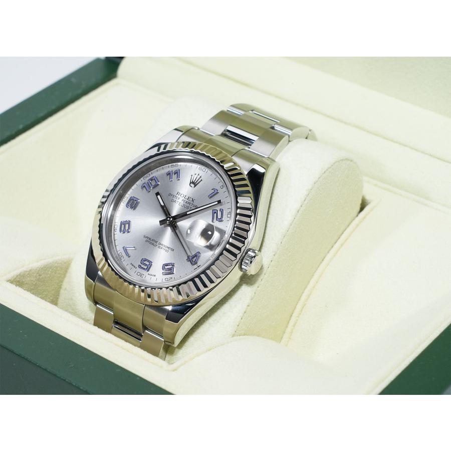ロレックス デイトジャストII Ref.116334 ステンレススチール/ホワイトゴールド シルバーブルーアラビア文字盤 オイスターブレスレット | デイトジャスト | 03