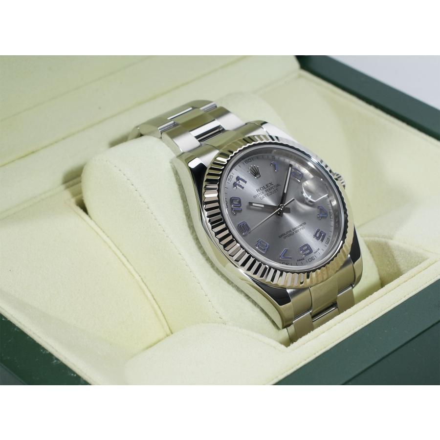 ロレックス デイトジャストII Ref.116334 ステンレススチール/ホワイトゴールド シルバーブルーアラビア文字盤 オイスターブレスレット | デイトジャスト | 04