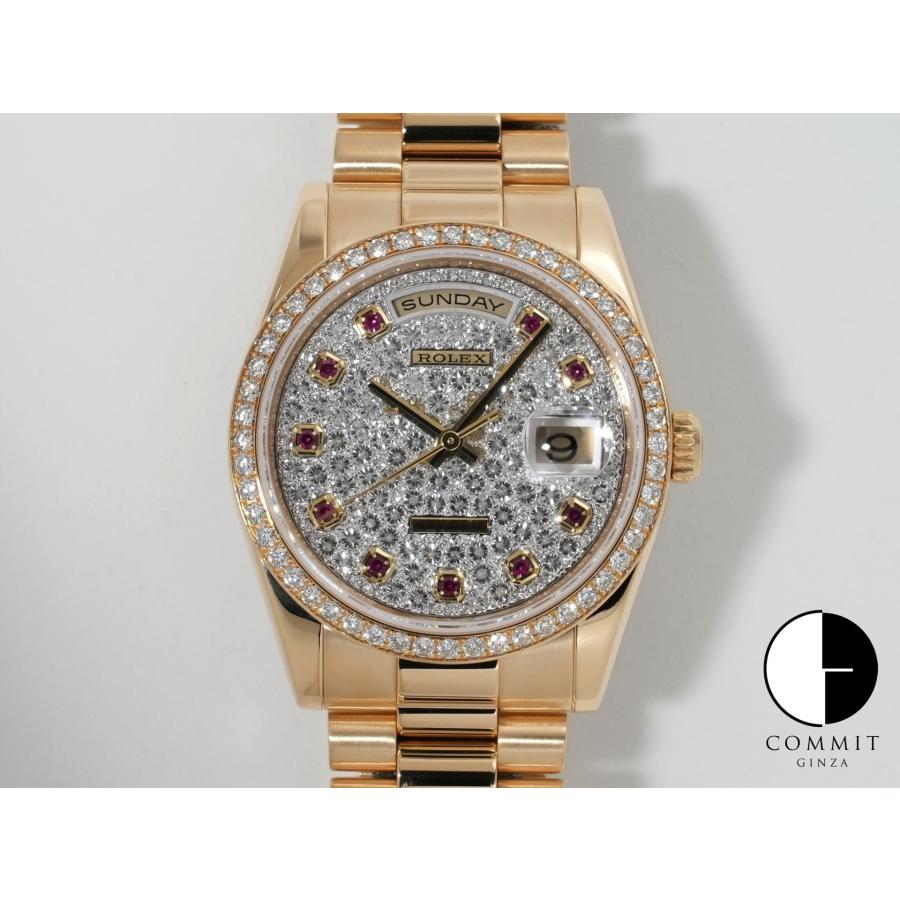 ロレックス デイデイト Ref.118348 イエローゴールド パヴェダイヤモンド10Pルビー文字盤 | デイデイト