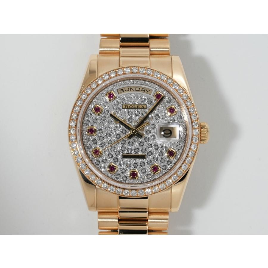 ロレックス デイデイト Ref.118348 イエローゴールド パヴェダイヤモンド10Pルビー文字盤 | デイデイト | 01