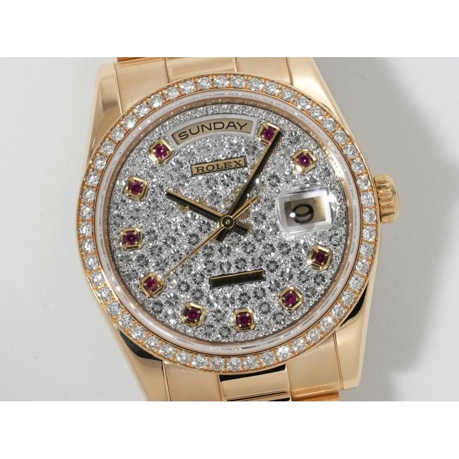 ロレックス デイデイト Ref.118348 イエローゴールド パヴェダイヤモンド10Pルビー文字盤 | デイデイト | 02
