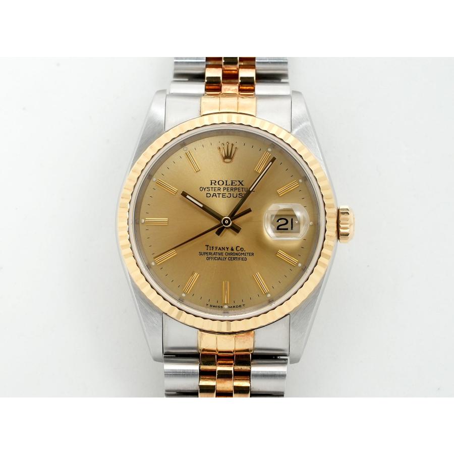ロレックス デイトジャスト36 TIFFANY Wネーム Ref.16233 ステンレススチール/イエローゴールド シャンパン文字盤 | デイトジャスト | 01
