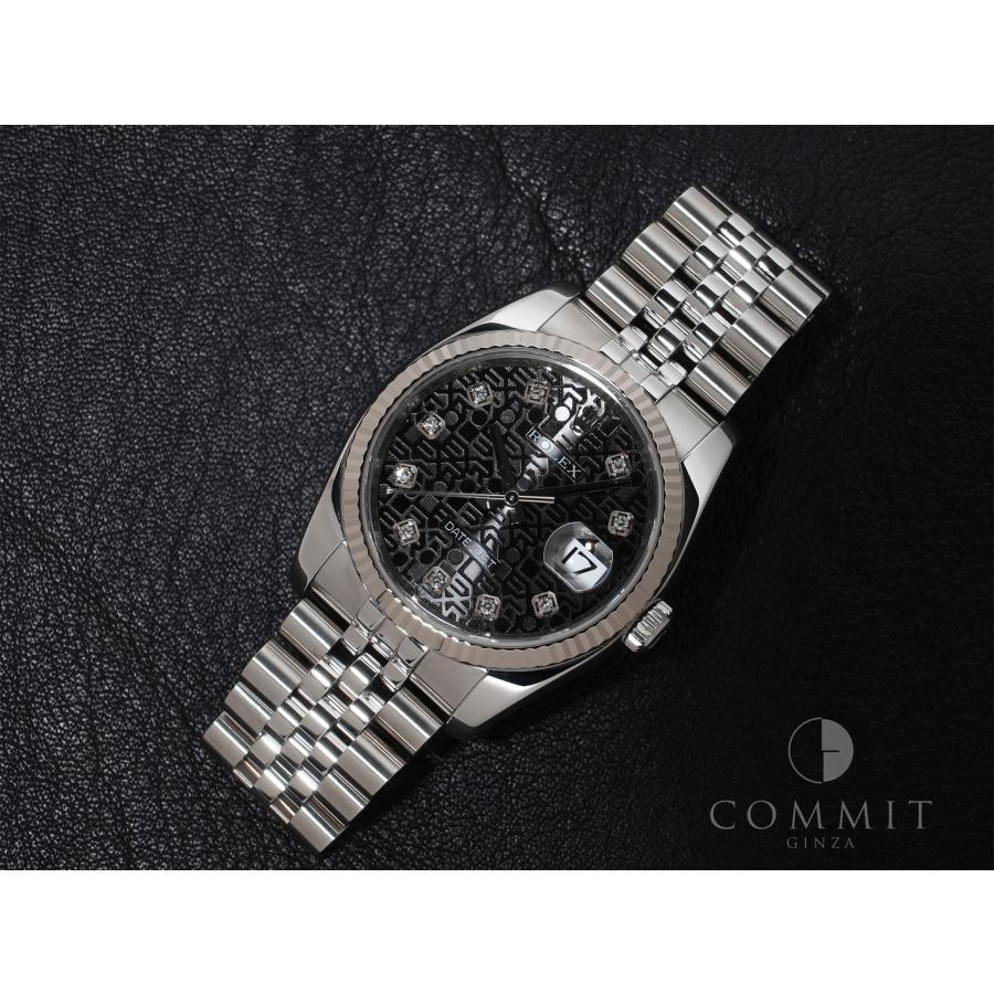 ロレックス デイトジャスト36 Ref.116234 SS/WG ブラックホリコンピューターx10Pダイヤモンド文字盤 ジュビリーブレスレット | デイトジャスト | 10