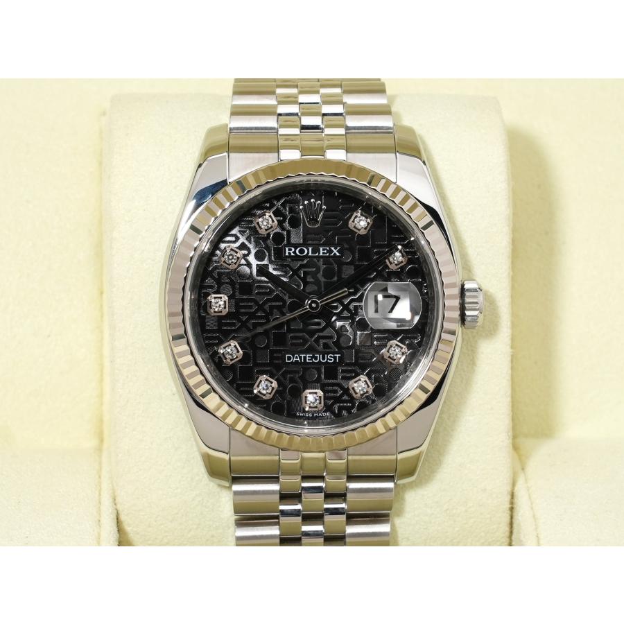 ロレックス デイトジャスト36 Ref.116234 SS/WG ブラックホリコンピューターx10Pダイヤモンド文字盤 ジュビリーブレスレット | デイトジャスト | 01