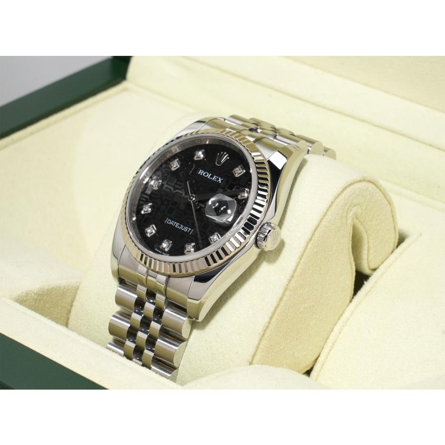 ロレックス デイトジャスト36 Ref.116234 SS/WG ブラックホリコンピューターx10Pダイヤモンド文字盤 ジュビリーブレスレット | デイトジャスト | 03