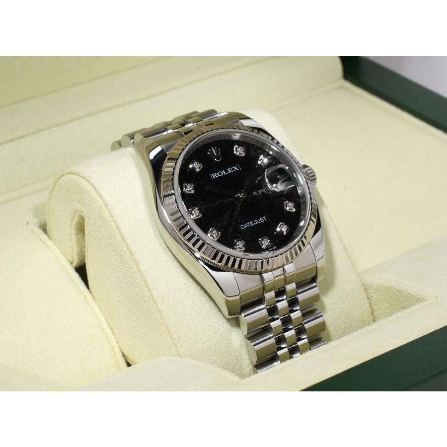 ロレックス デイトジャスト36 Ref.116234 SS/WG ブラックホリコンピューターx10Pダイヤモンド文字盤 ジュビリーブレスレット | デイトジャスト | 04