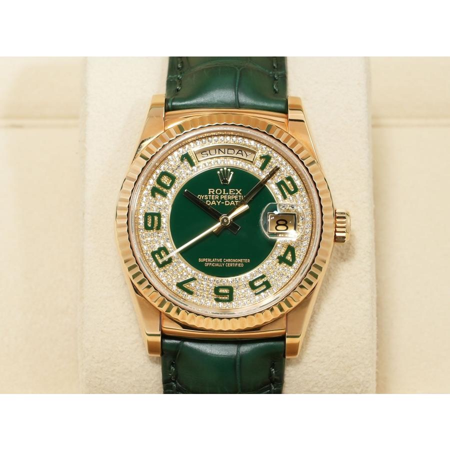 ロレックス デイデイト36 Ref.118138 イエローゴールド グリーンアラビアxパヴェダイヤ文字盤 | デイデイト | 01