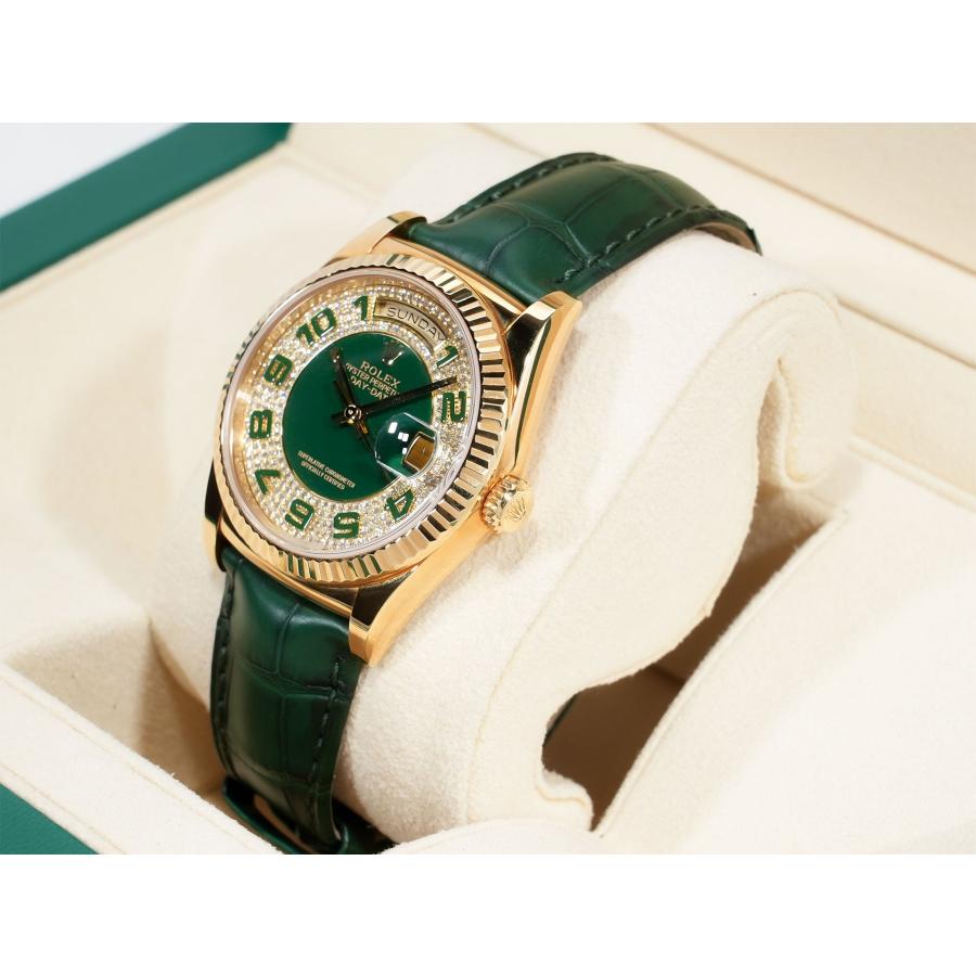 ロレックス デイデイト36 Ref.118138 イエローゴールド グリーンアラビアxパヴェダイヤ文字盤 | デイデイト | 03