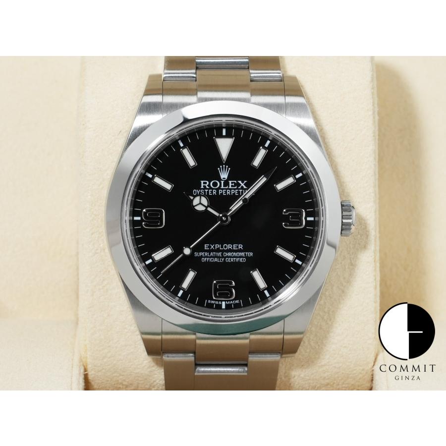 ロレックス エクスプローラーI 鏡面ブラックアウト Ref.214270 ステンレススチール ブラック文字盤 オイスターブレスレット | エクスプローラー（ROLEX）