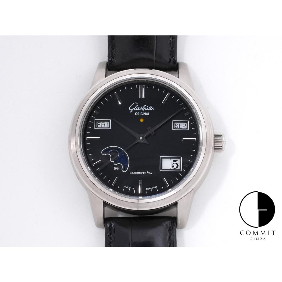 グラスヒュッテオリジナル セネタ パーペチュアルカレンダー Ref.39-50-03-13-04 ホワイトゴールド ブラック文字盤 | GLASHUTTE ORIGINAL