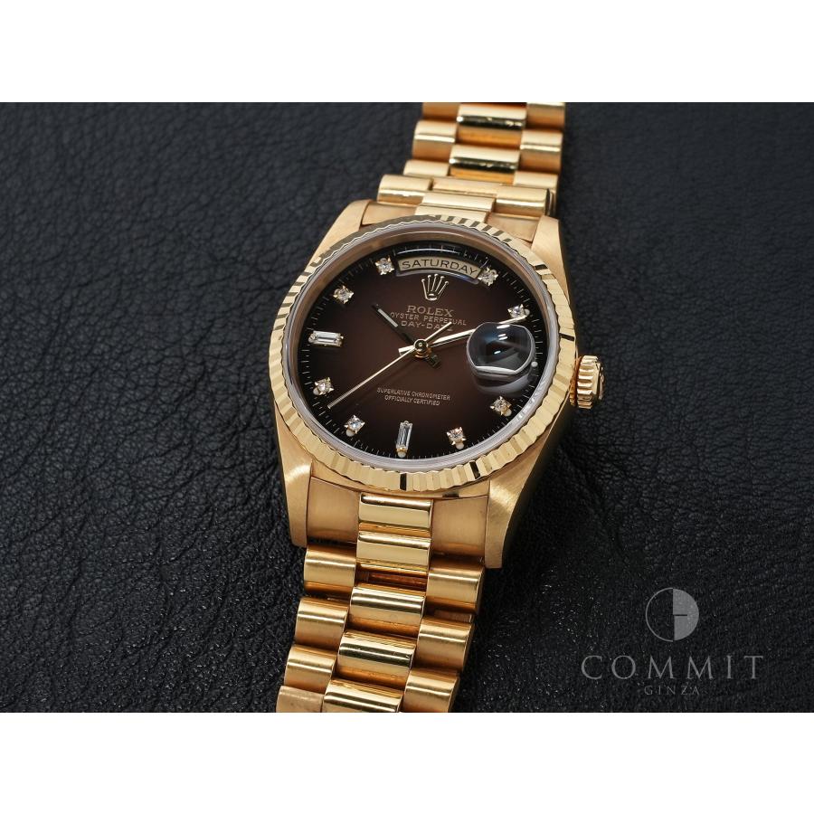 ロレックス デイデイト36 Ref.18238 イエローゴールド ブラウングラデーション×10Pダイヤ文字盤 | デイデイト | 10