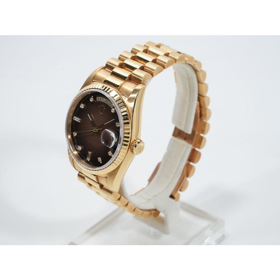 ロレックス デイデイト36 Ref.18238 イエローゴールド ブラウングラデーション×10Pダイヤ文字盤 | デイデイト | 03