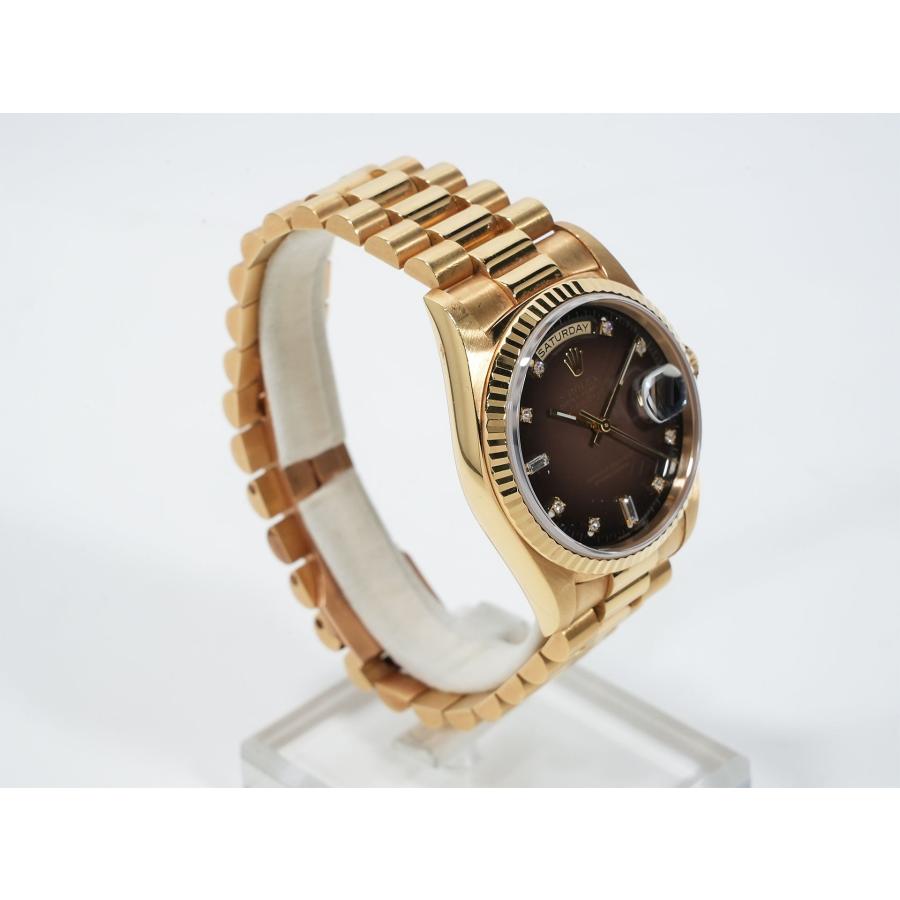 ロレックス デイデイト36 Ref.18238 イエローゴールド ブラウングラデーション×10Pダイヤ文字盤 | デイデイト | 04