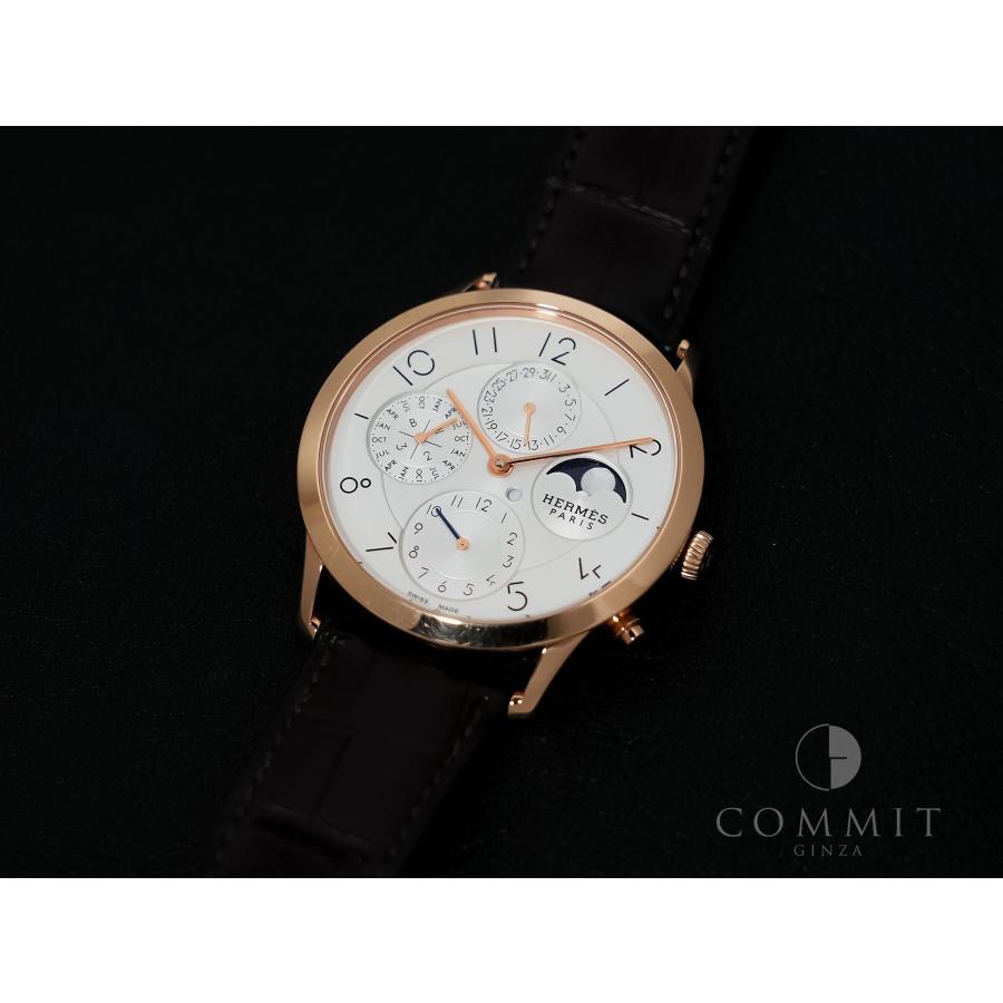 エルメス スリム ドゥ エルメス パーペチュアルカレンダー Ref.CA3.870 18KPG シルバー文字盤 | HERMES | 12