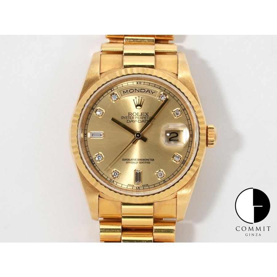 ロレックス デイデイト36 Ref.18238A イエローゴールド シャンパンx10Pダイヤ文字盤 | デイデイト