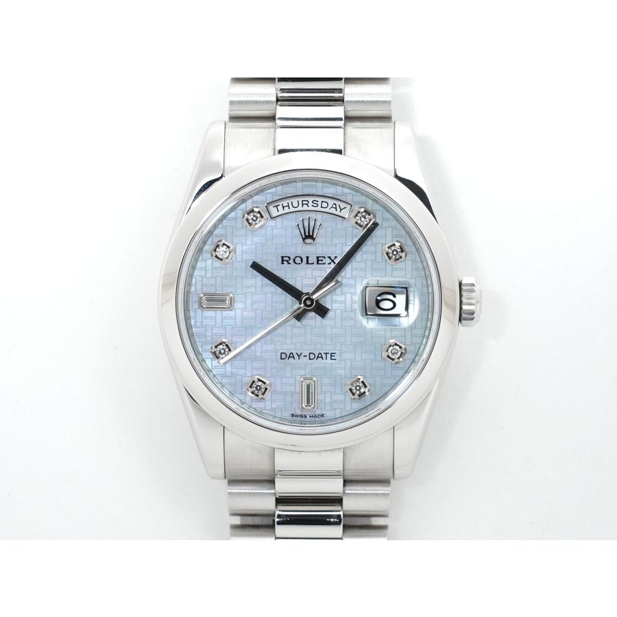 ロレックス デイデイト36 Ref.118206A プラチナ マザーオブパールx10Pダイヤ文字盤 | デイデイト | 01
