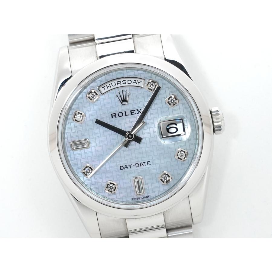 ロレックス デイデイト36 Ref.118206A プラチナ マザーオブパールx10Pダイヤ文字盤 | デイデイト | 02