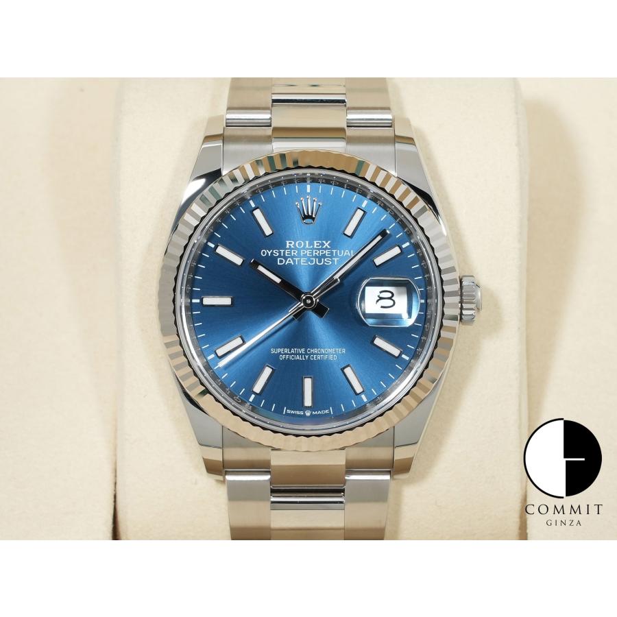 ロレックス デイトジャスト36 Ref.126234 ステンレススチール/ホワイトゴールド ブライトブルー文字盤 オイスターブレスレット | デイトジャスト