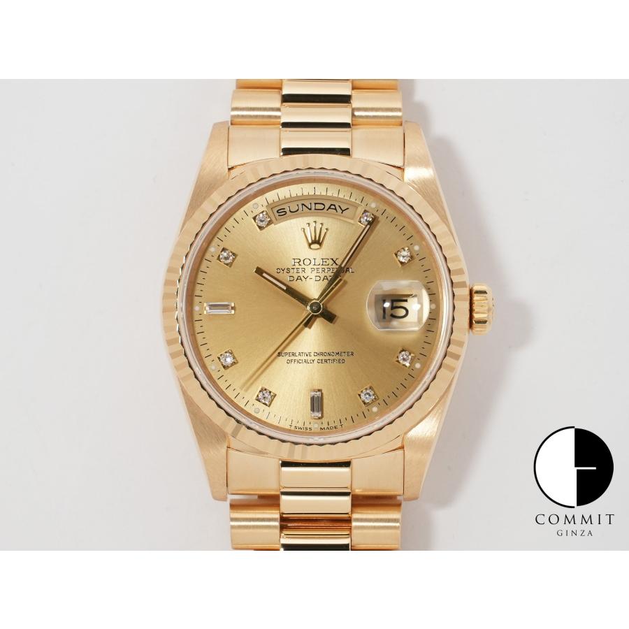 ロレックス デイデイト36 Ref.18238A イエローゴールド シャンパンx10Pダイヤ文字盤 | デイデイト
