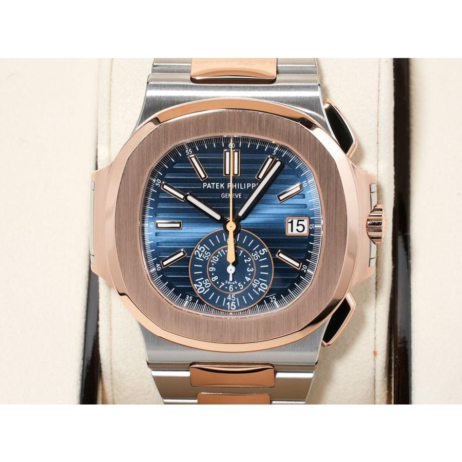 パテックフィリップ ノーチラス クロノグラフ Ref.5980/1AR-001 ステンレススチール/ローズゴールド ブルー文字盤 | ノーチラス | 01
