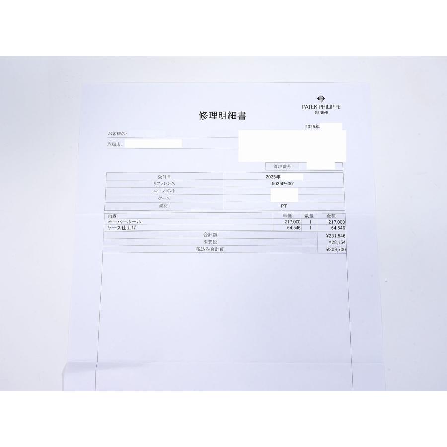 パテックフィリップ アニュアルカレンダー Ref.5035P-001 プラチナ ブラック文字盤 | PATEK PHILIPPE | 12