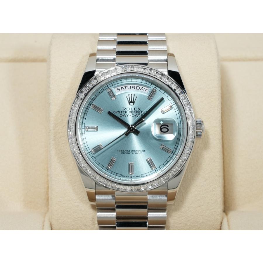ロレックス デイデイト36 Ref.128396TBR プラチナ アイスブルーx10Pバケットダイヤ文字盤 | デイデイト | 01
