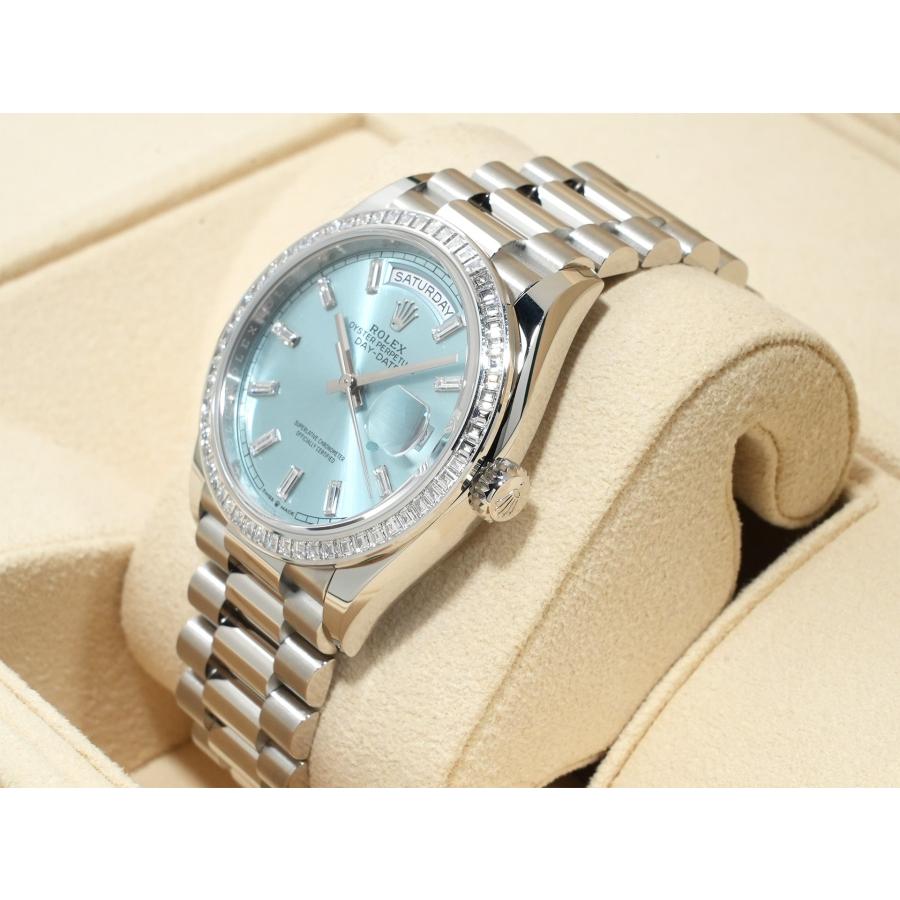 ロレックス デイデイト36 Ref.128396TBR プラチナ アイスブルーx10Pバケットダイヤ文字盤 | デイデイト | 03