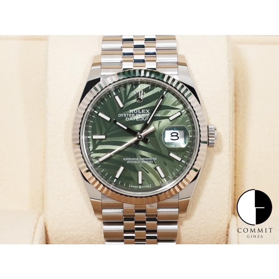 ロレックス デイトジャスト36 Ref.126234 SS/WG オリーブグリーン パームモチーフ文字盤 | デイトジャスト