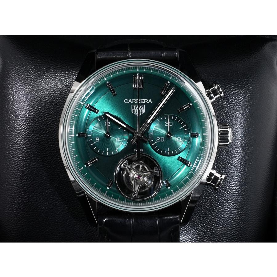 タグホイヤー カレラ トゥールビヨン クロノグラフ Ref.CBS5011.FC6566 ステンレススチール グリーン文字盤 | TAG HEUER | 01