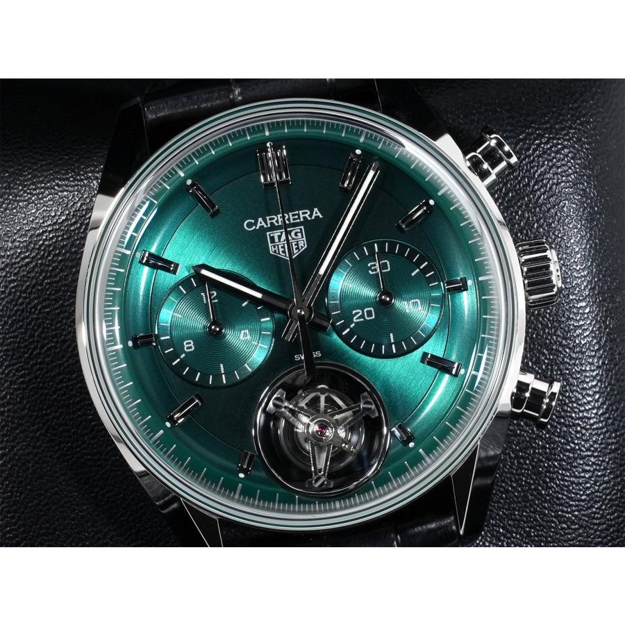 タグホイヤー カレラ トゥールビヨン クロノグラフ Ref.CBS5011.FC6566 ステンレススチール グリーン文字盤 | TAG HEUER | 02