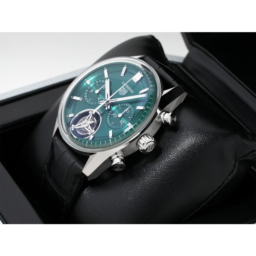 タグホイヤー カレラ トゥールビヨン クロノグラフ Ref.CBS5011.FC6566 ステンレススチール グリーン文字盤 | TAG HEUER | 03