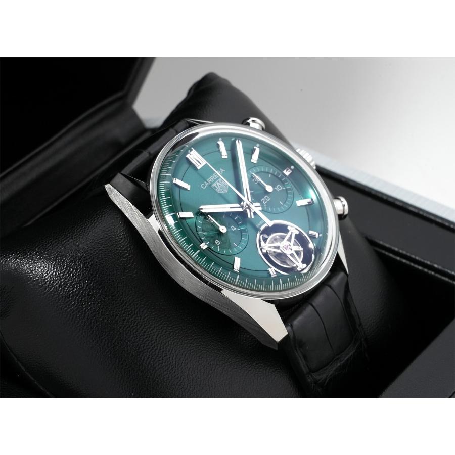 タグホイヤー カレラ トゥールビヨン クロノグラフ Ref.CBS5011.FC6566 ステンレススチール グリーン文字盤 | TAG HEUER | 04