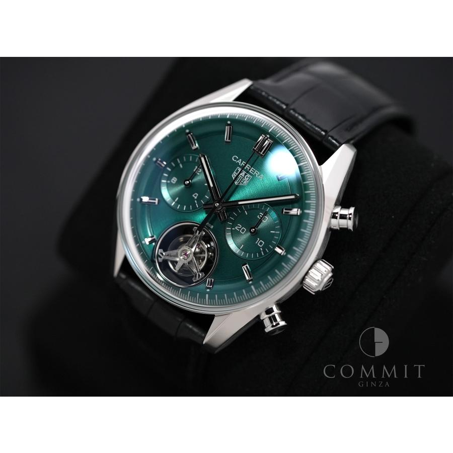 タグホイヤー カレラ トゥールビヨン クロノグラフ Ref.CBS5011.FC6566 ステンレススチール グリーン文字盤 | TAG HEUER | 09