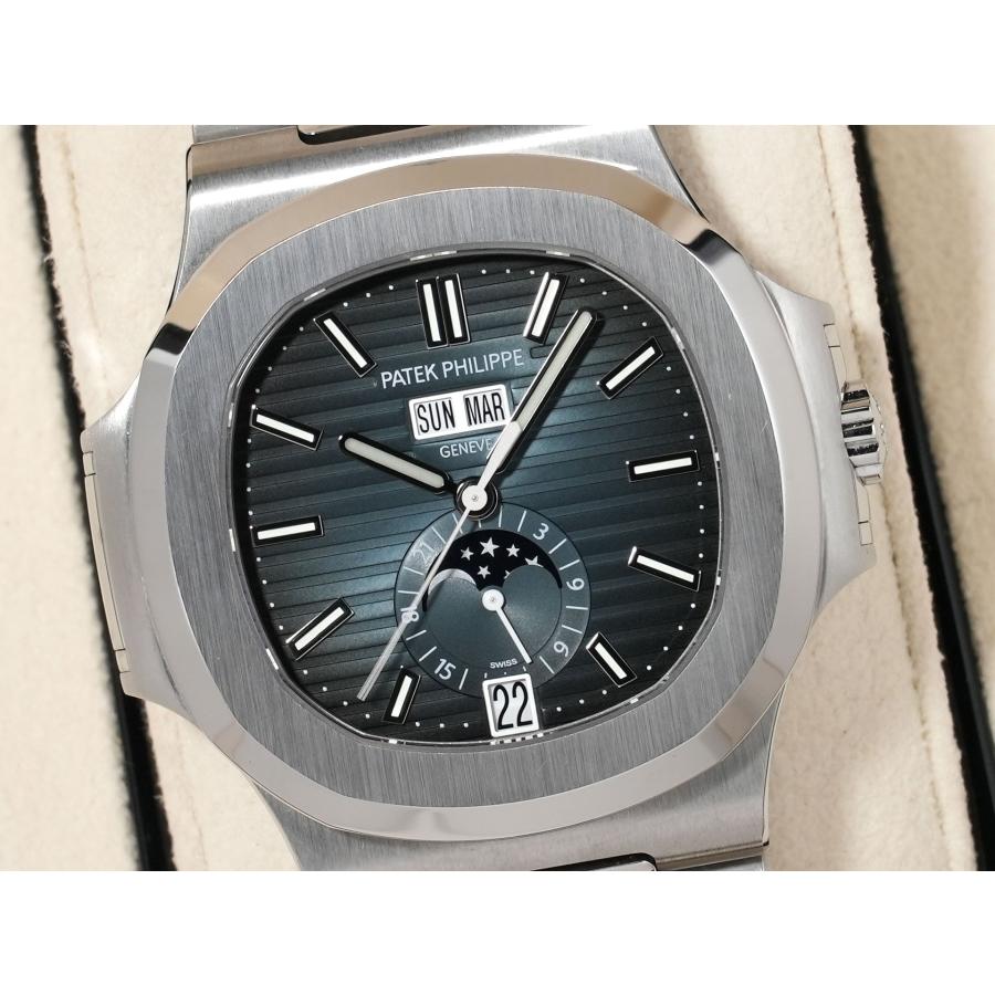 パテックフィリップ ノーチラス アニュアルカレンダー ムーンフェイズ Ref.5726/1A-014 SS ブルー ブラック文字盤 | ノーチラス | 02