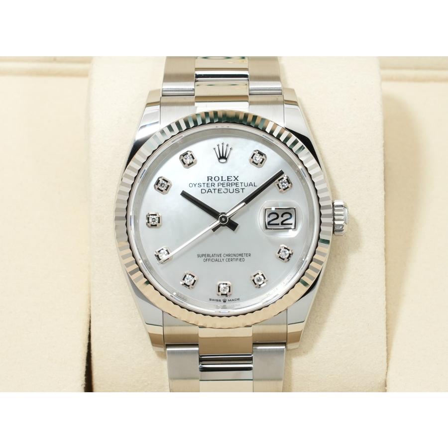 ロレックス デイトジャスト36 Ref.126234NG ステンレススチール/ホワイトゴールド ホワイトシェルx10Pダイヤ文字盤 オイスターブレスレット | デイトジャスト | 01